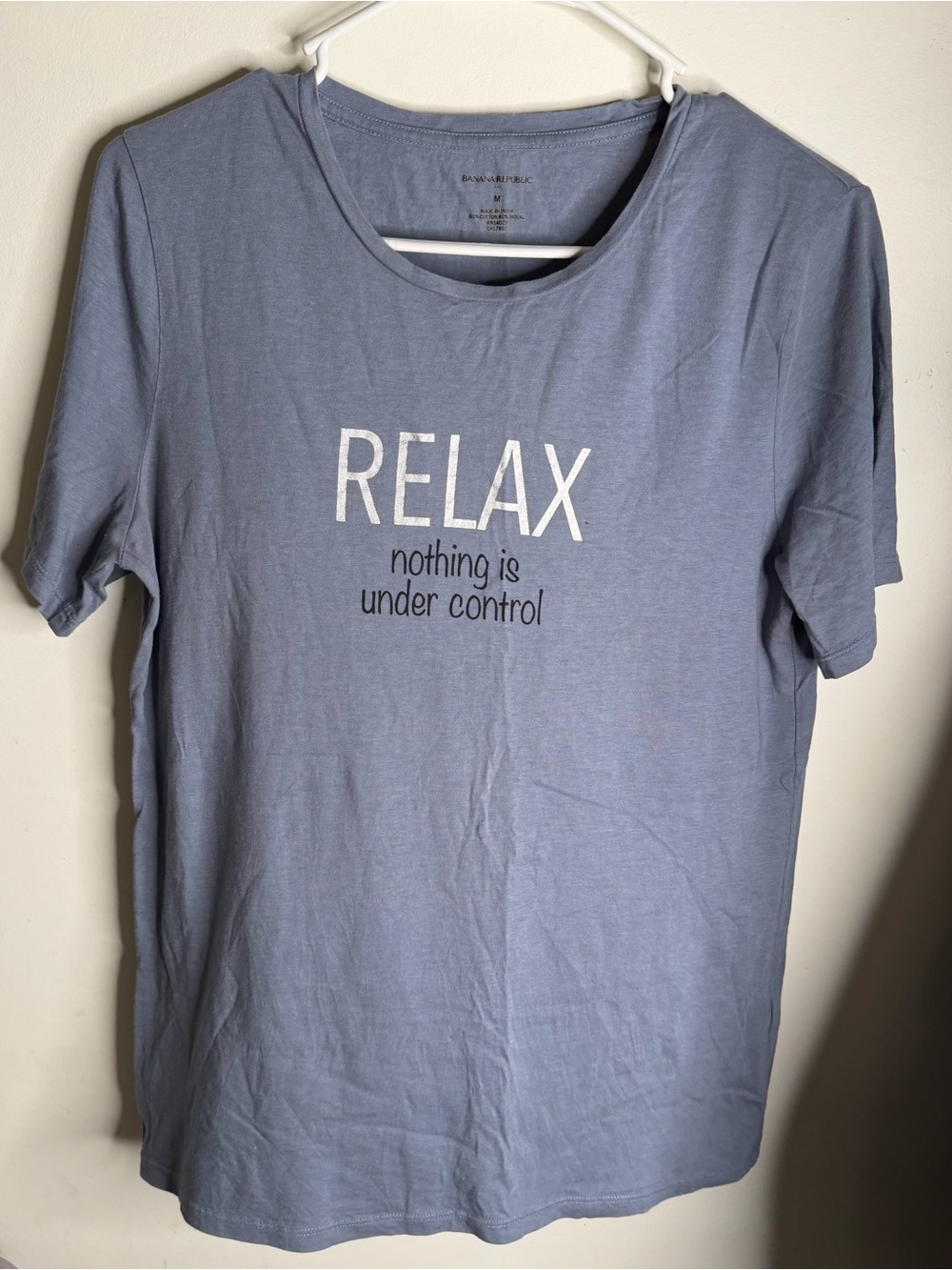 Banana Republic Light Blue RELAX Graphic Short Sleeve Tee